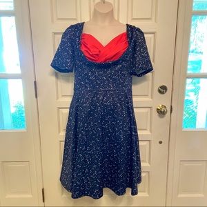 Lindy Bop Navy Space Dress 18 NWT